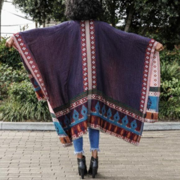enjoyingthejunt Sweaters - Fable Boho Hippie Ruwana Oversized Kimono Wrap OS